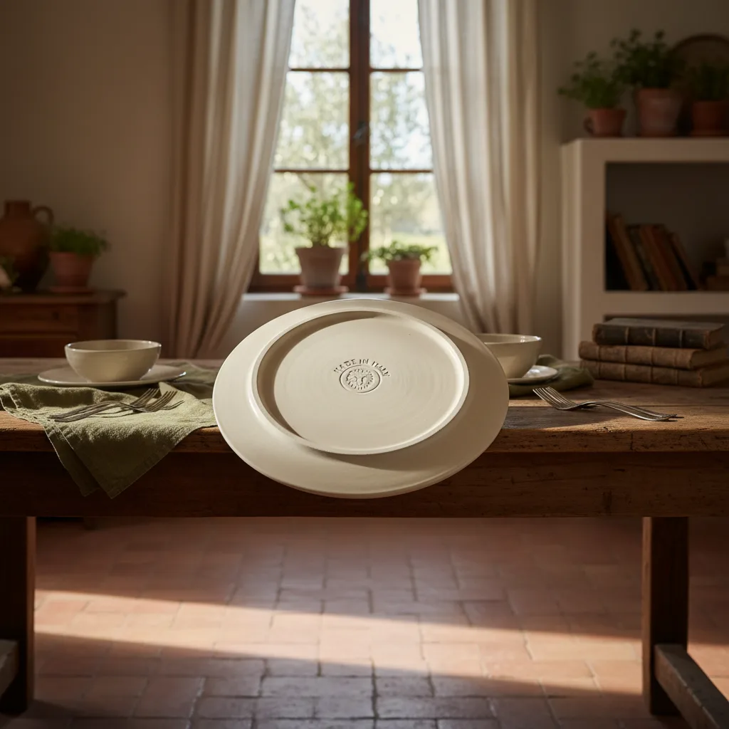 Base de vajilla italiana auténtica con sello Made in Italy del fabricante